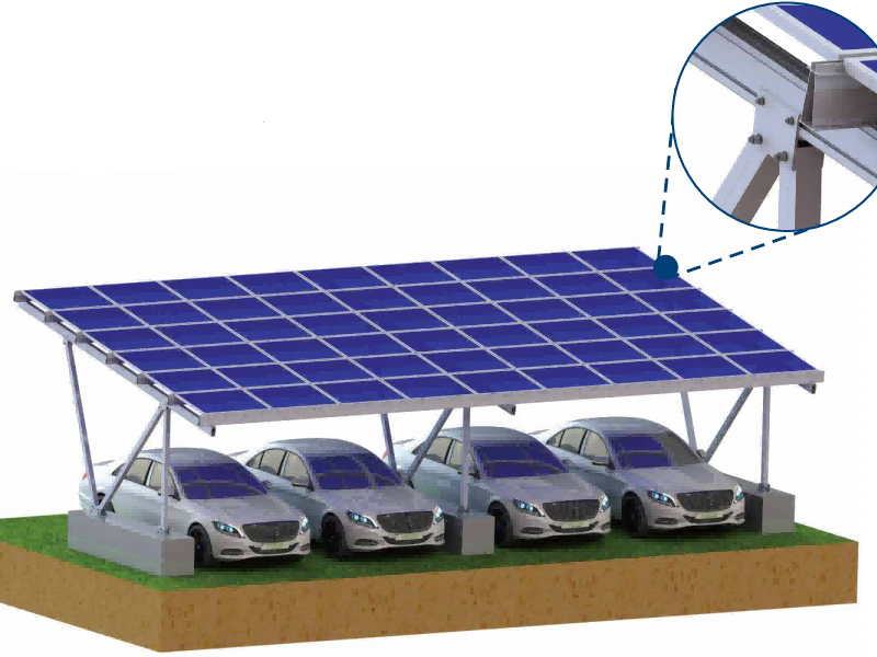 Waterproof carport solar mounting system